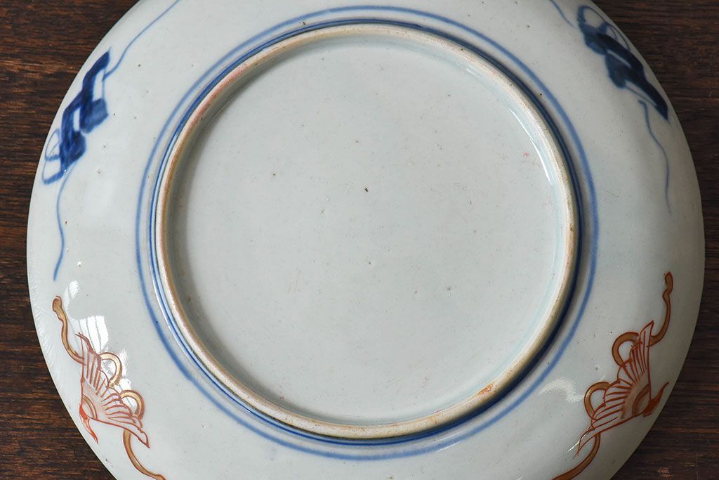 アンティーク雑貨　古民具・骨董　幕末明治期　色絵錦手六寸皿(伊万里)2枚セット(1)