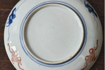 アンティーク雑貨　古民具・骨董　幕末明治期　色絵錦手六寸皿(伊万里)2枚セット(1)