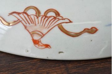 アンティーク雑貨　古民具・骨董　幕末明治期　色絵錦手六寸皿(伊万里)2枚セット(1)