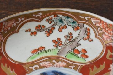 アンティーク雑貨　古民具・骨董　幕末明治期　色絵錦手六寸皿(伊万里)2枚セット(2)