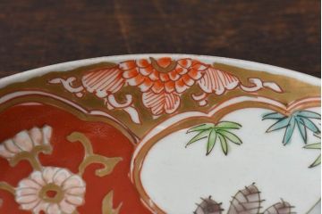 アンティーク雑貨　古民具・骨董　幕末明治期　色絵錦手六寸皿(伊万里)2枚セット(2)