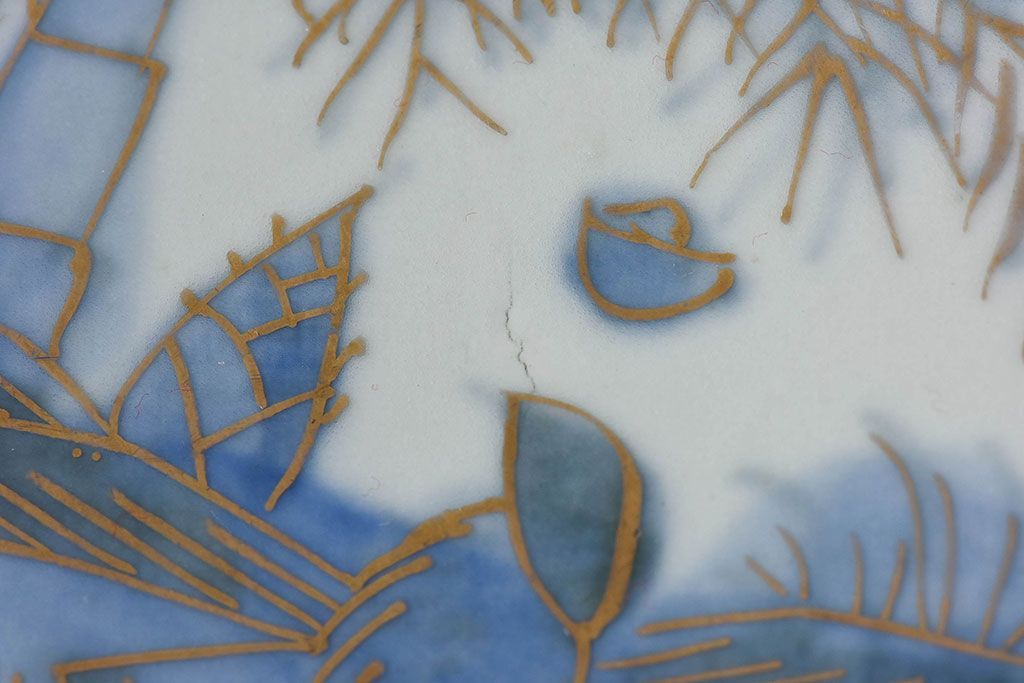 アンティーク雑貨　古民具・骨董　幕末明治期　色絵錦手六寸皿(伊万里)2枚セット(2)