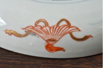 アンティーク雑貨　古民具・骨董　幕末明治期　色絵錦手六寸皿(伊万里)2枚セット(2)