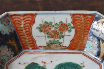 古民具・骨董　幕末明治期　色絵向付(伊万里)2枚セット