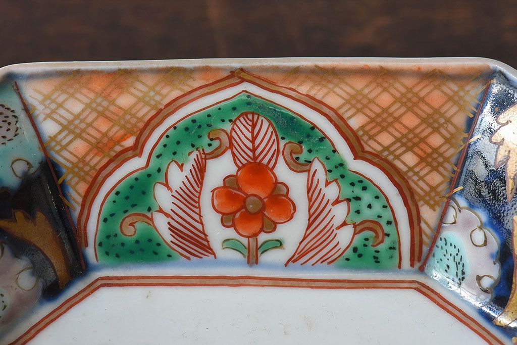 古民具・骨董　幕末明治期　色絵向付(伊万里)2枚セット