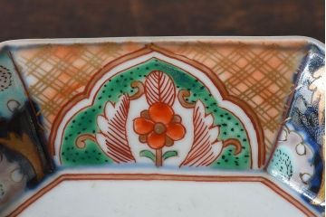 古民具・骨董　幕末明治期　色絵向付(伊万里)2枚セット