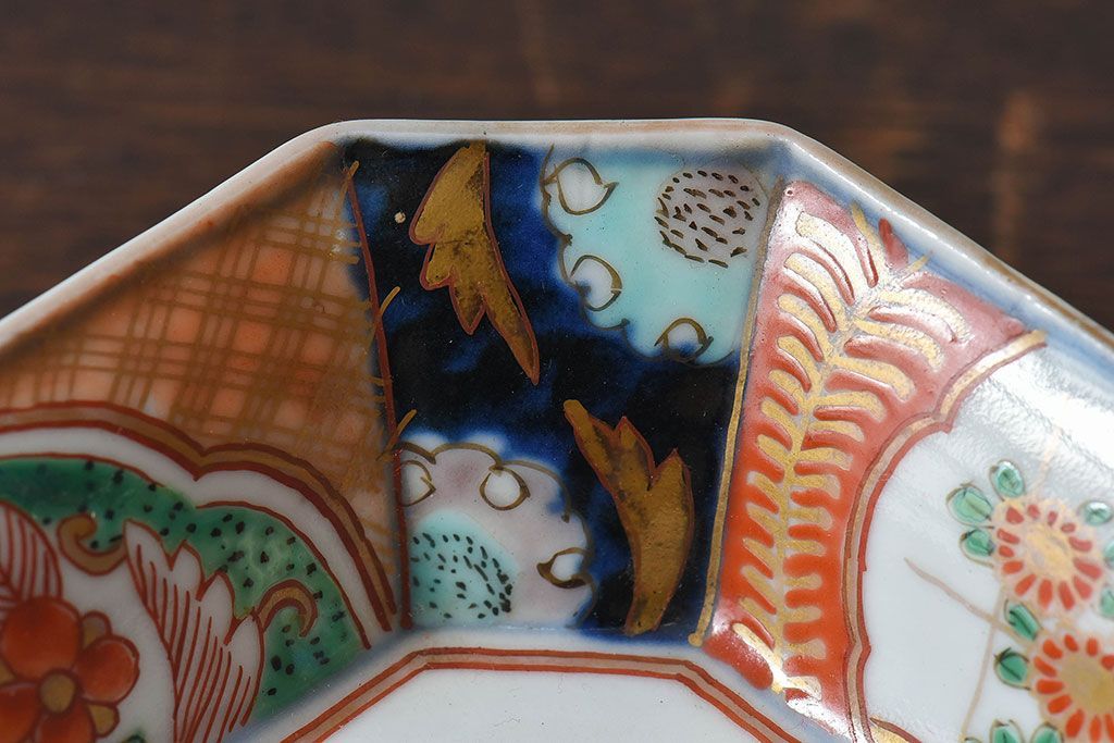 古民具・骨董　幕末明治期　色絵向付(伊万里)2枚セット