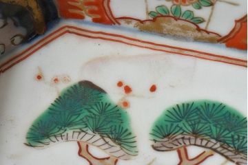 古民具・骨董　幕末明治期　色絵向付(伊万里)2枚セット