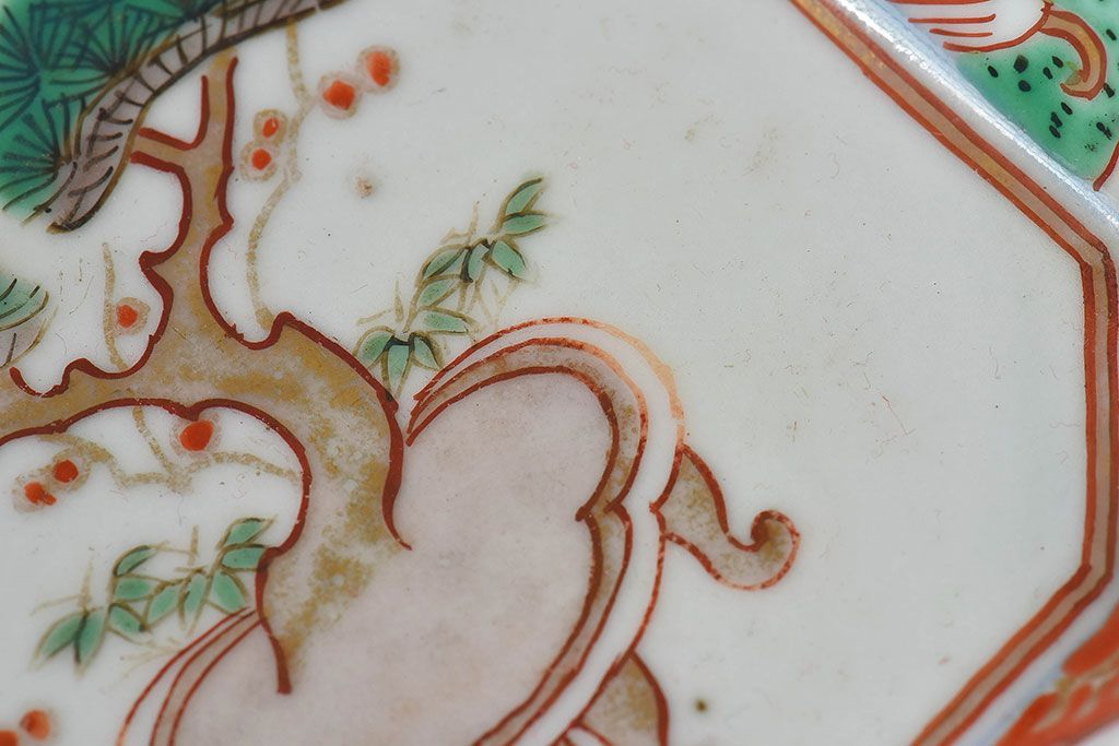 古民具・骨董　幕末明治期　色絵向付(伊万里)2枚セット