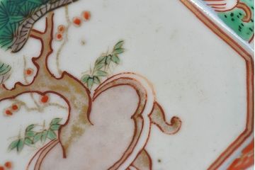 古民具・骨董　幕末明治期　色絵向付(伊万里)2枚セット