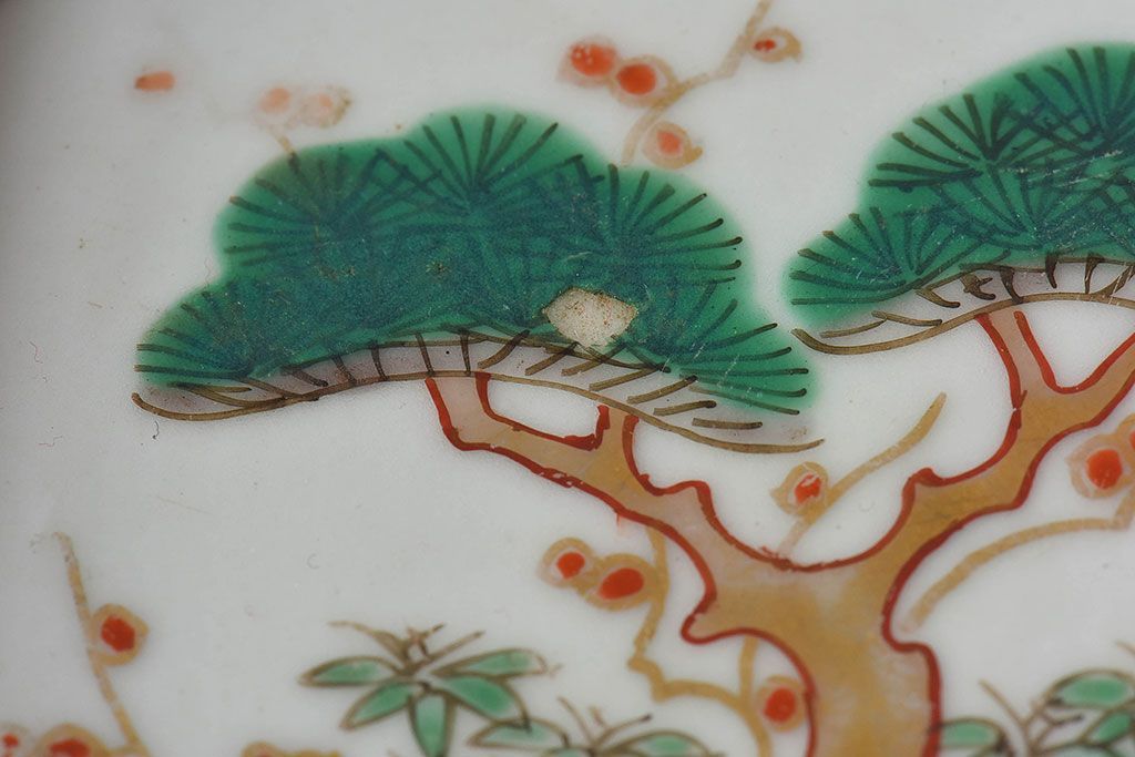 古民具・骨董　幕末明治期　色絵向付(伊万里)2枚セット