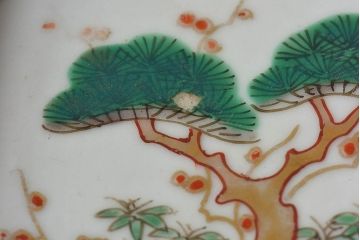 古民具・骨董　幕末明治期　色絵向付(伊万里)2枚セット