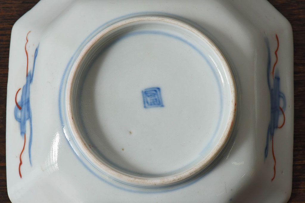 古民具・骨董　幕末明治期　色絵向付(伊万里)2枚セット