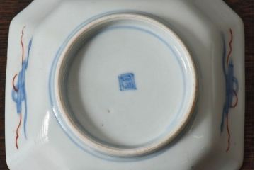 古民具・骨董　幕末明治期　色絵向付(伊万里)2枚セット