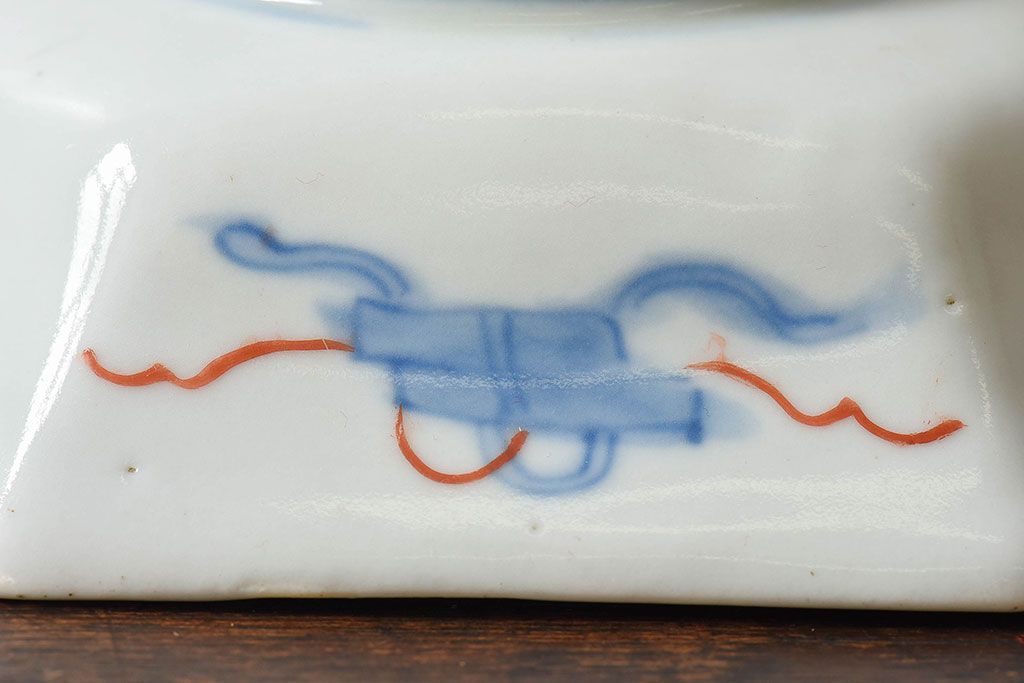 古民具・骨董　幕末明治期　色絵向付(伊万里)2枚セット