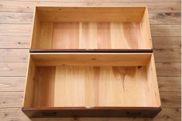 アンティーク家具　和製アンティーク　前面ケヤキ材!美しい漆塗りの時代箪笥ローボード(引き出し、テレビ台)