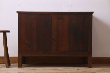 アンティーク家具　和製アンティーク　前面ケヤキ材!美しい漆塗りの時代箪笥ローボード(引き出し、テレビ台)