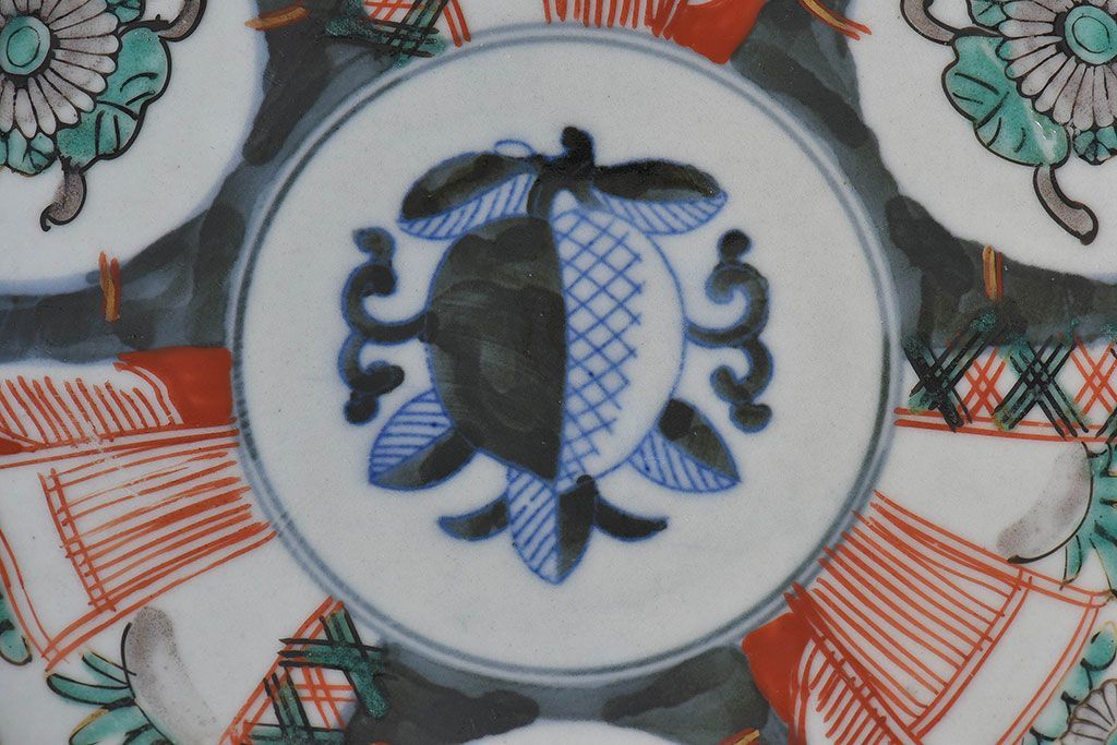 アンティーク雑貨　古民具・骨董　明治期　伊万里　錦手八寸皿