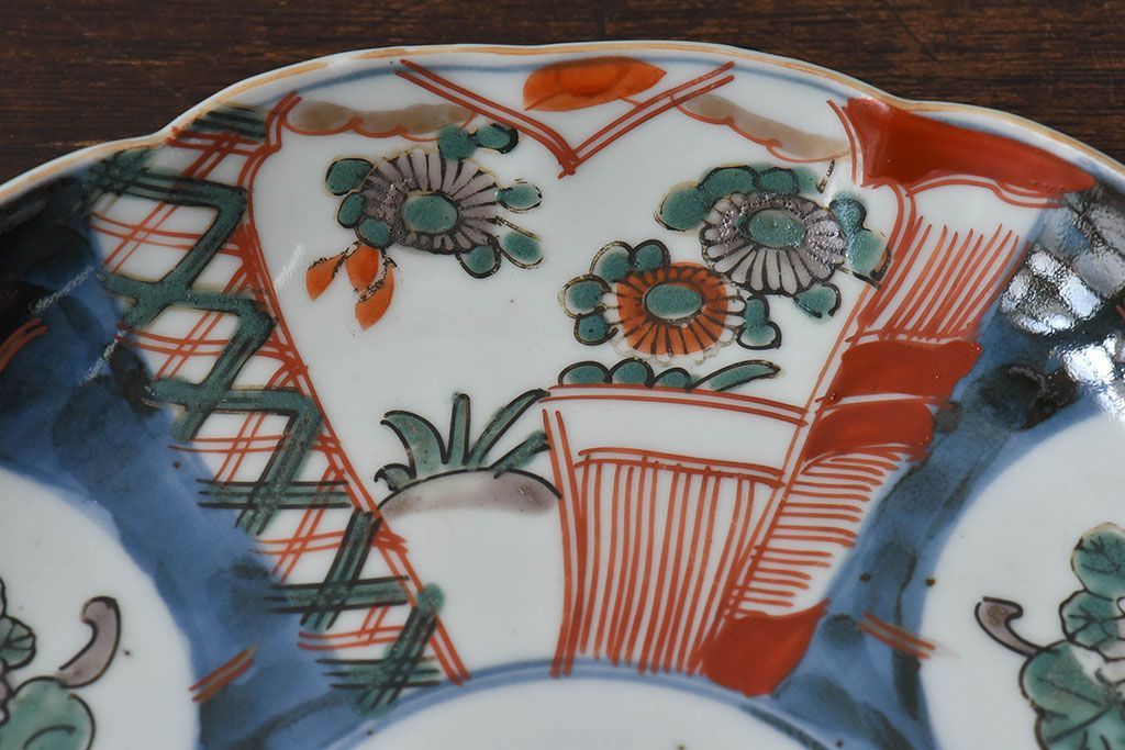 アンティーク雑貨　明治期!　古民具・骨董　伊万里　錦手八寸皿(1)