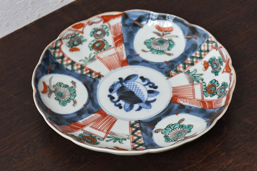 アンティーク雑貨　明治期!　古民具・骨董　伊万里　錦手八寸皿(2)