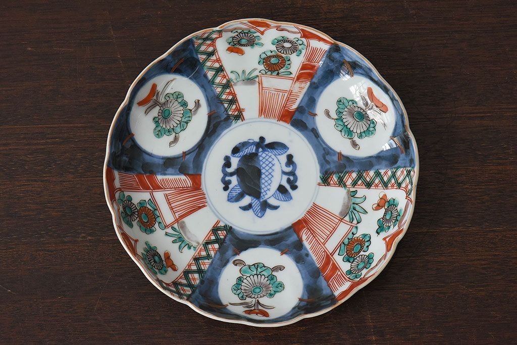 アンティーク雑貨　明治期!　古民具・骨董　伊万里　錦手八寸皿(2)