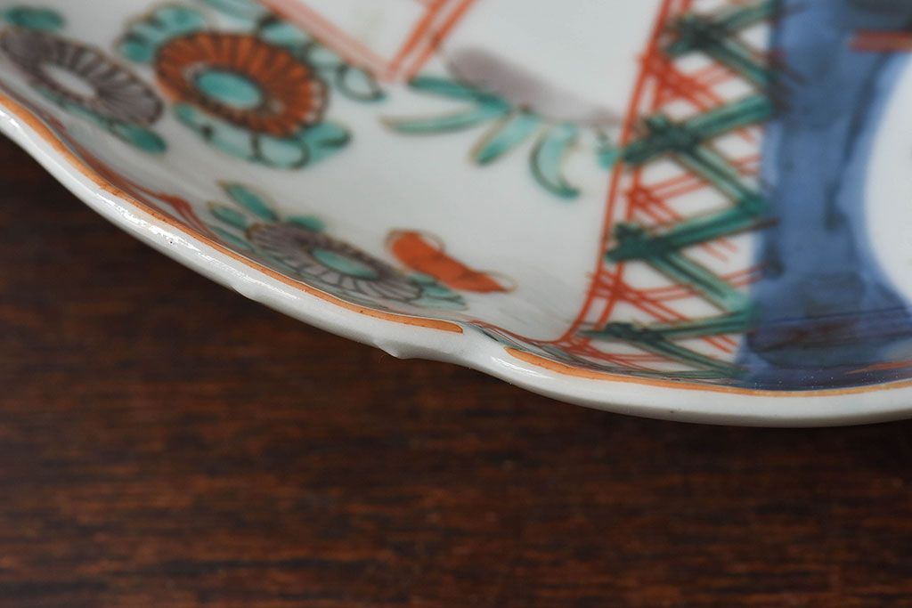 アンティーク雑貨　明治期!　古民具・骨董　伊万里　錦手八寸皿(2)