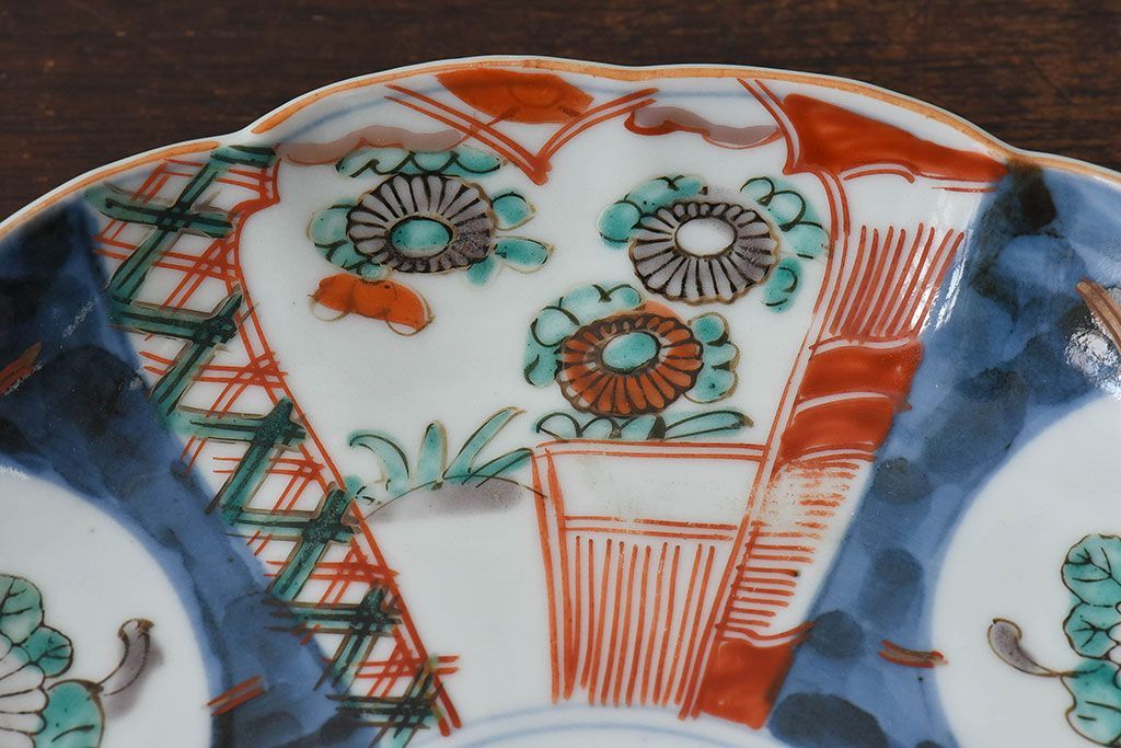 アンティーク雑貨　明治期!　古民具・骨董　伊万里　錦手八寸皿(2)