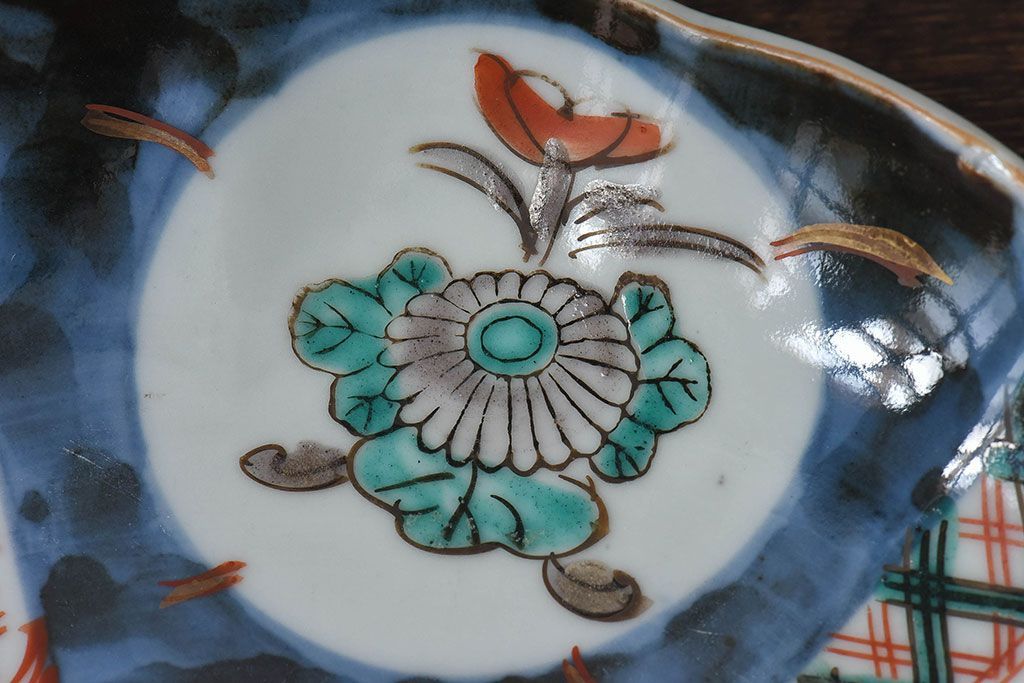 アンティーク雑貨　明治期!　古民具・骨董　伊万里　錦手八寸皿(2)