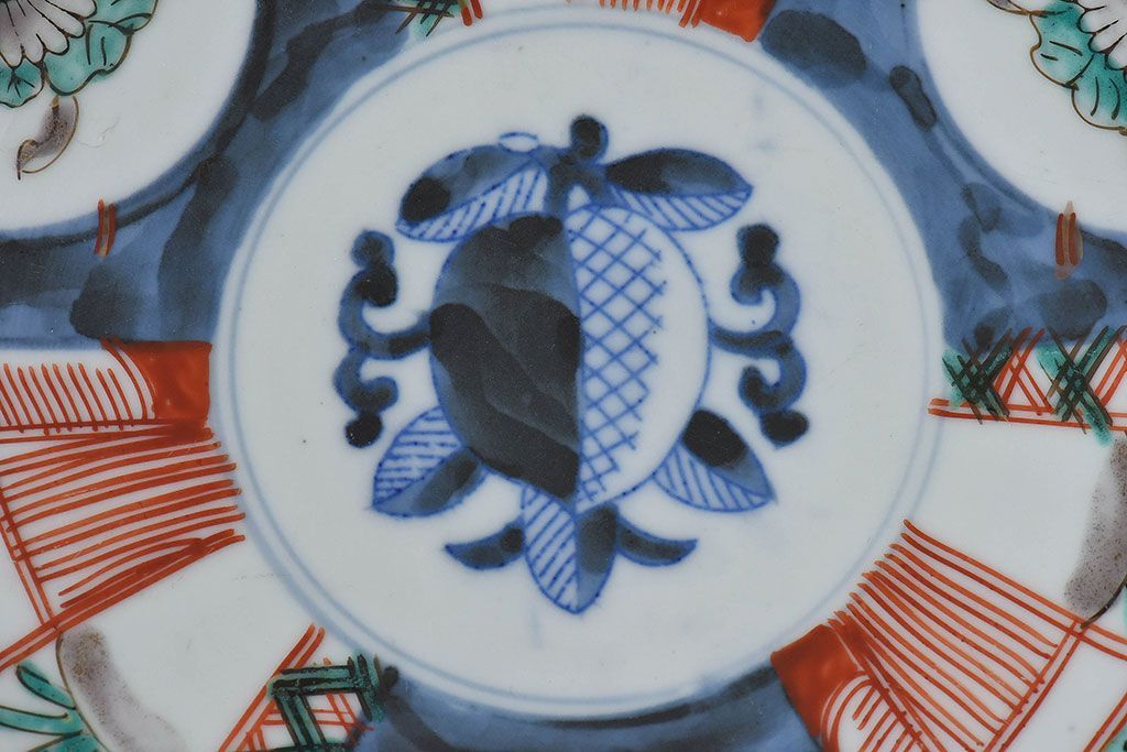 アンティーク雑貨　明治期!　古民具・骨董　伊万里　錦手八寸皿(2)