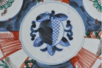 アンティーク雑貨　明治期!　古民具・骨董　伊万里　錦手八寸皿(2)