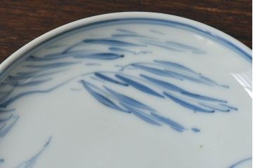 アンティーク雑貨　古民具・骨董　明治〜大正期　柳に燕文　染付皿3枚セット(1)