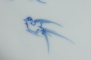 アンティーク雑貨　古民具・骨董　明治〜大正期　柳に燕文　染付皿3枚セット(1)