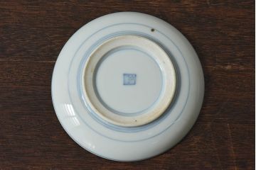 アンティーク雑貨　古民具・骨董　明治〜大正期　柳に燕文　染付皿3枚セット(1)