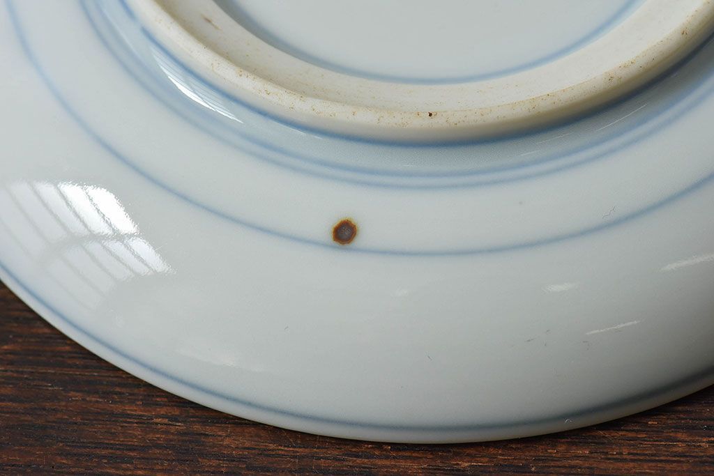 アンティーク雑貨　古民具・骨董　明治〜大正期　柳に燕文　染付皿3枚セット(1)