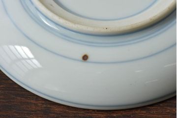 アンティーク雑貨　古民具・骨董　明治〜大正期　柳に燕文　染付皿3枚セット(1)