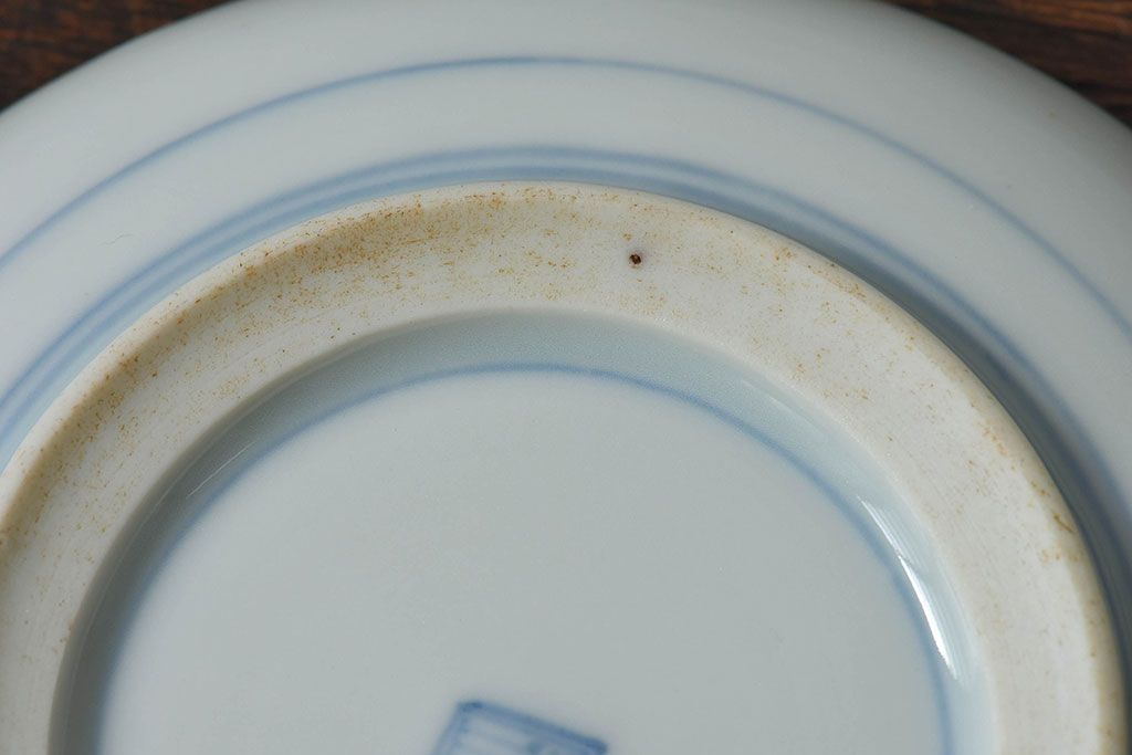 アンティーク雑貨　古民具・骨董　明治〜大正期　柳に燕文　染付皿3枚セット(1)