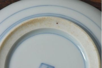 アンティーク雑貨　古民具・骨董　明治〜大正期　柳に燕文　染付皿3枚セット(1)