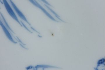 アンティーク雑貨　古民具・骨董　明治〜大正期　柳に燕文　染付皿2枚セット(1)