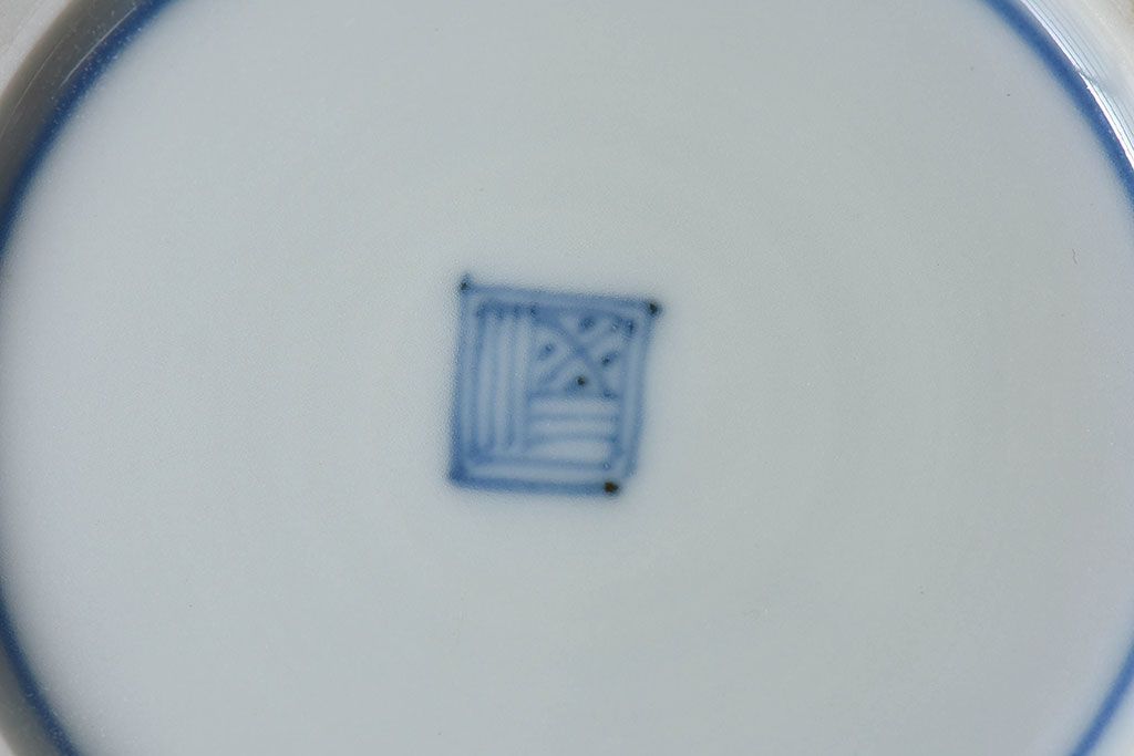 アンティーク雑貨　古民具・骨董　明治〜大正期　柳に燕文　染付皿2枚セット(1)