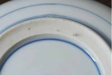 アンティーク雑貨　古民具・骨董　明治〜大正期　柳に燕文　染付皿2枚セット(1)