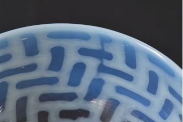 アンティーク雑貨　大正時代　籠目文　碗型氷コップ(和ガラス)