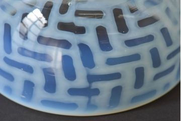 アンティーク雑貨　大正時代　籠目文　碗型氷コップ(和ガラス)