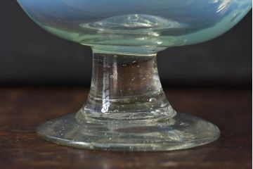 アンティーク雑貨　大正時代　青緑乳白暈し氷コップ(吹きガラス、和ガラス)(3)