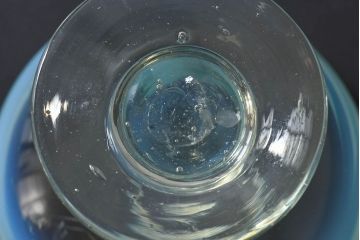 アンティーク雑貨　大正時代　青緑乳白暈し氷コップ(吹きガラス、和ガラス)(3)