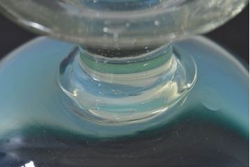アンティーク雑貨　大正時代　青緑乳白暈し氷コップ(吹きガラス、和ガラス)(3)