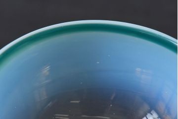 アンティーク雑貨　大正時代　青緑乳白暈し氷コップ(吹きガラス、和ガラス)(3)