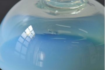 アンティーク雑貨　大正時代　青緑乳白暈し氷コップ(吹きガラス、和ガラス)(3)
