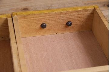 レトロ家具　レトロ　シックな色合いが魅力的な本箱(ブックケース、収納棚、戸棚、食器棚)