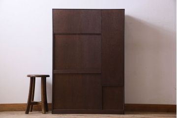 レトロ家具　レトロ　シックな色合いが魅力的な本箱(ブックケース、収納棚、戸棚、食器棚)