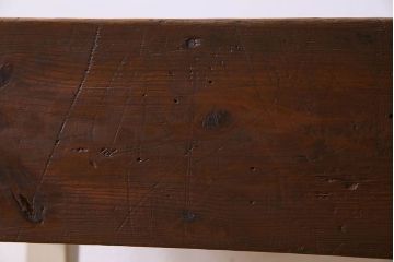 アンティーク雑貨　ペイント家具　小学校で使われていた小振りなアンティークデスク(机、在宅ワーク、在宅用サイドテーブル、花台)